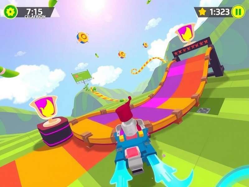 Holi Blaze Sprint gameplay showing colorful racing tracks